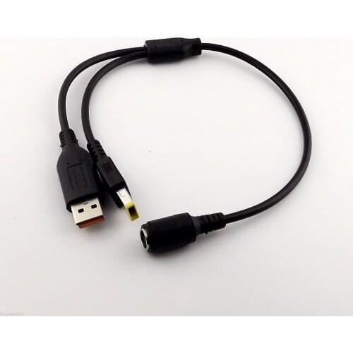 10pcs DC 7.9x5.5mm Female to Rectangle Male FOR-Yoga3 Power Cable for Lenovo Thinkpad 40cm