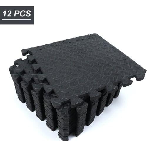 12PCS 30*30cm Sports Protection Gym Mat EVA Leaf Grain Floor Mats Yoga Fitness Non-Slip Splicing Rugs Thicken Shock Room Workout