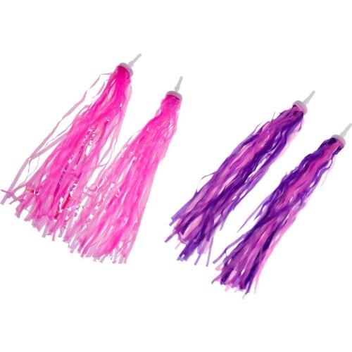 2 Pair Bike Streamers Tricycle Kids Girls Handlebar Grip Tassels