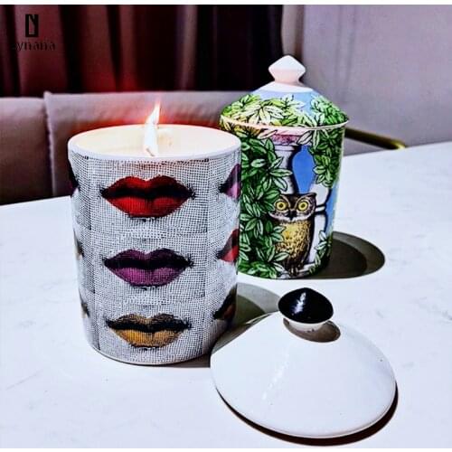 No candles) Candlestick Ornaments Decorations Gift Present Candle Cup Ceramic Candlestick Modern Art Ornaments Ceramic Storage