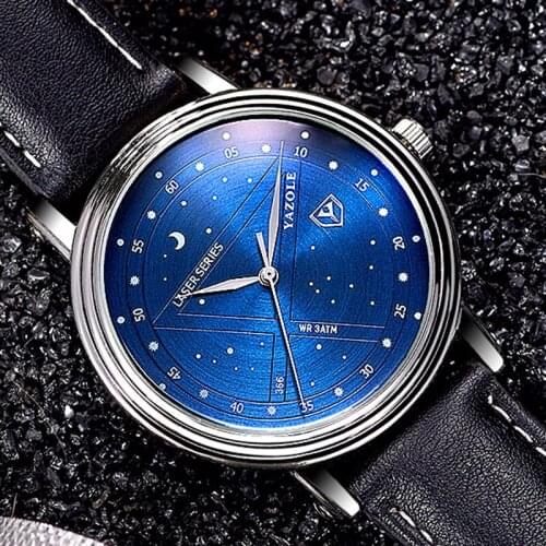 Yazole Watch Men Analog Unique Starry Sky Designer Quartz Watches Male Wristwatches Quartz-watch Relogio Masculino Montre Homme