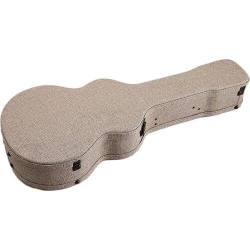 38 Inch Gray Guitar Hardcase Wood Box Hard Box Guitar Cover Case Superior PVC Leather Material Velvet with Red Foam Lining