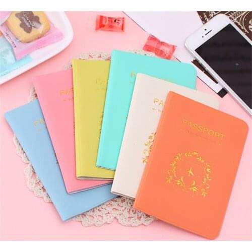 DL Korean stationery simple cortico passport folder passport set wholesale candy color multi-function protective cover