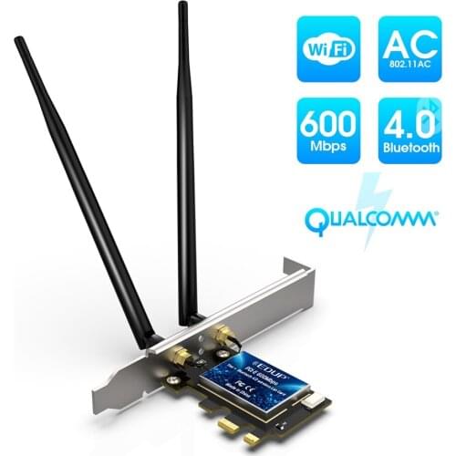 EDUP 600M WiFi PCI Express Adapter Dual Band 5GHz/2.4GHz Wireless Bluetooth 4.2 PCI-E Network Card Antennas EP-9619 20pcs/Lot