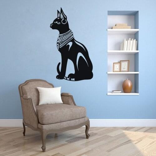 Egyptian Cat Vinyl Wall Decal Ancient Egypt God Vinyl Art Stickers Home Interior Decor Design Mural Living Room Bedroom G168