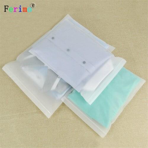 Ferimo 100pcs Cpe cartilage self-sealing bag frosted bone bags in small clothing packaging general compact cloth storage bag
