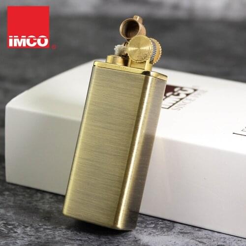 IMCO Copper Kerosene Windproof Flint Lighter Retro Grinding Wheel Inflatable Cigarette Lighter Smoking Accessories Encendedores