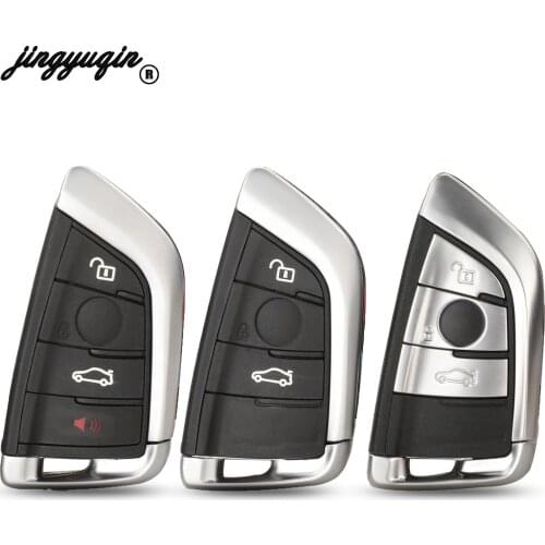 Jingyuqin 3/4 Buttons Remote Car Key Shell Case Fob For BMW 7 Series X1 X5 X6 X5M X6M F With Blade Key Case Replacement
