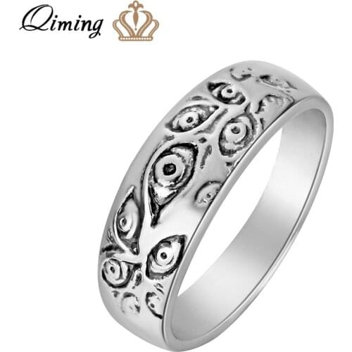 Personality Demon Evil Eyes Rings For Men And Women Silver Hipster Street Style Vintage Jewelry Metal Finger Ring Gift
