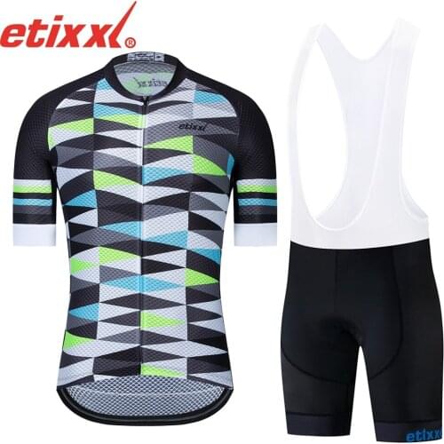ETIXXL 2021 Men Pro Cycling Jersey Set Wear High Density Sponge Pad Breathable MTB Tights Clothes Kits Bike Clothing Road Suit
