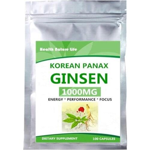 Korean Red Panax Ginseng 1000mg - 100 Vegan Capsules