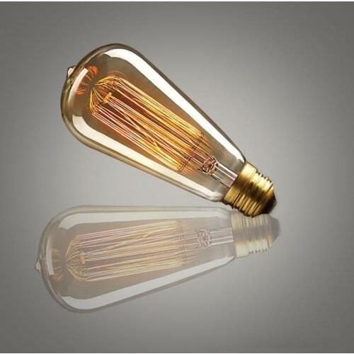 40W E27 220-240V Edison Light Bulb, Retro Yellow Light W-filament Bulb Coffee House Decor Industrial Style Lamp