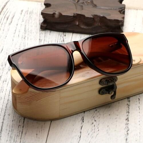 Ablibi Fashion Bamboo Wooden Sunglasses for Mens Womens Brown Polarized UV Protect Sunglasses For Hiking Biking Beach Party