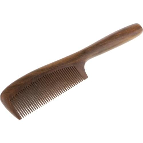 Natural Sandalwood Fine Teeth Wooden Hair Comb Handmade Massage Non Static