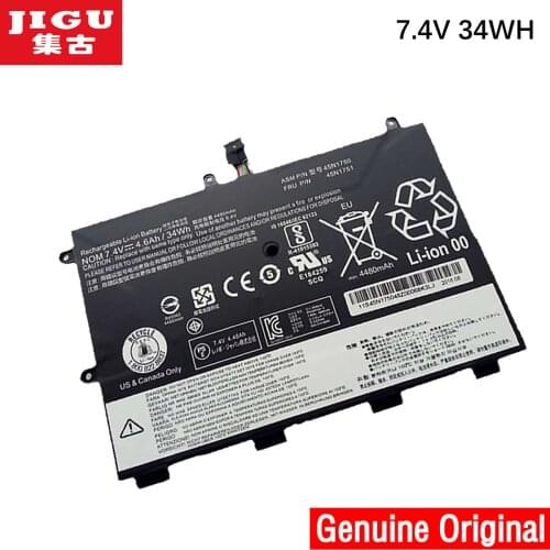 JIGU 7.4V 34WH Original Laptop Battery 01AV404 45N1748 45N1749 45N1751 SB10J79001 For LENOVO 20D9A008CD For ThinkPad Yoga 11e