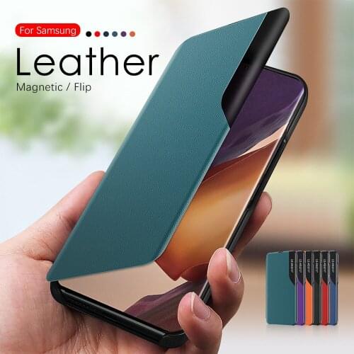 Original Mirror Smart View Leather Flip Cover for samsung note 20 ultra 20ultra note10 plus 9 8 10 lite Case note20ultra Case