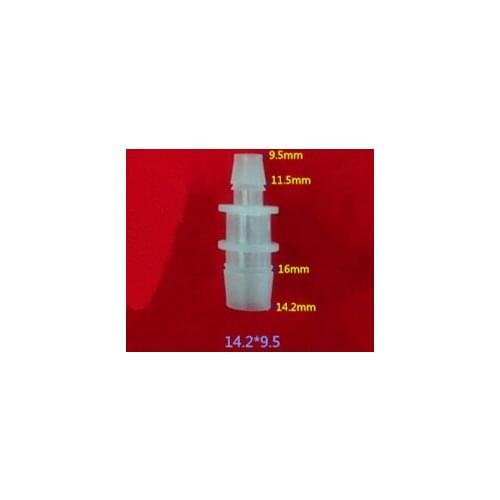 LOT OF 100 PCS 14.2MM TO 9.5MM PLASTIC HOSE JOINER STRAIGHT BARBED CONNECTOR