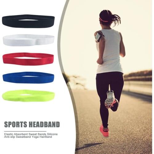 Running Cycling Yoga Headband Sport Headband Elastic Anti-slip Absorbent Sweat Bands Silicone Yoga Cycling Sports Sweatband