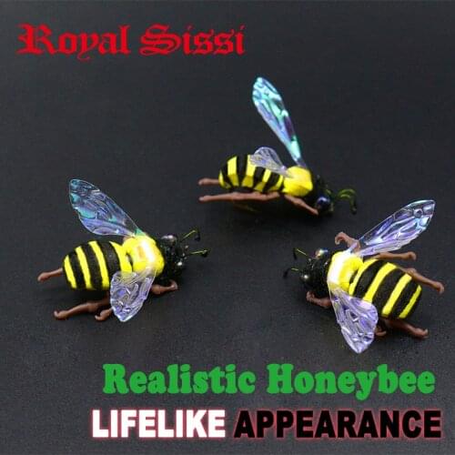 Royal Sissi 2pcs/box honeybee fly lure 12# terrestrial foam flies artificial trout fishing lure bait floatable fly fishing lure