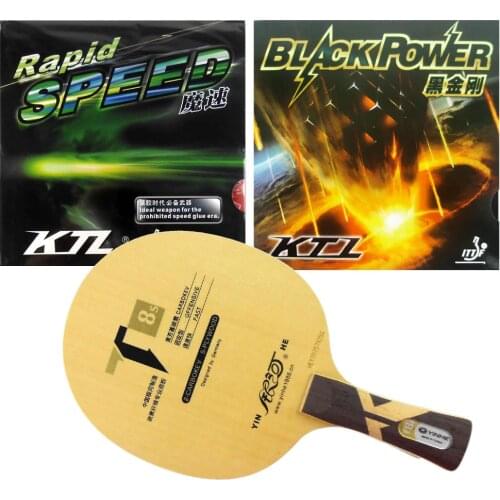 Pro Table Tennis Combo Racket Galaxy YINHE T8s with KTL Rapid Speed and BLACKPOWER Long Shakehand FL