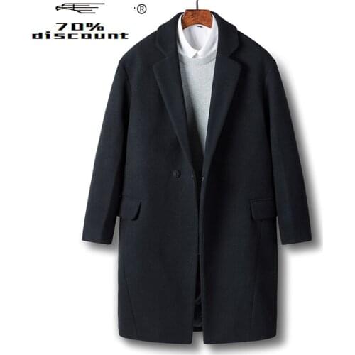 Wool Coat Men Clothes 2020 Autumn Winter Long Jacket Korean Woolen Coat Overcoat Sobretudo Masculino 8028 KJ4299