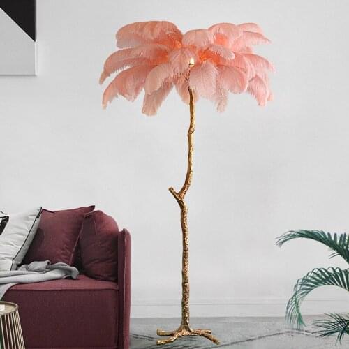 Modern led Floor lamp Ostrich Feather Lamp Standing Lamp For Living Room Nordic Decoration Home Luminaries E27 Corner Floor Lamp