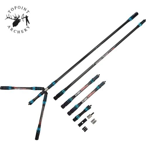 Archery Recurve Bow Balance Bar 3K Carbon Fiber Stabilizer Rod With 30inch Main Rod 10inch Side Rod And 5 inch Extension Bar
