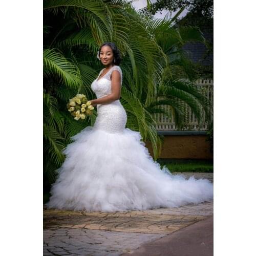 African Wedding Dress Custom Made Formal Bridal Gowns Designs Lace Beading Vestido De Casamento Mermaid Wedding Dresses