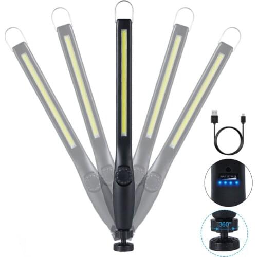 12W COB LED Car Emergency Flashlight 2200mAh USB Work Light Magnet Inspection Lamp 1Mode Portable Camping Torch Hunting Light