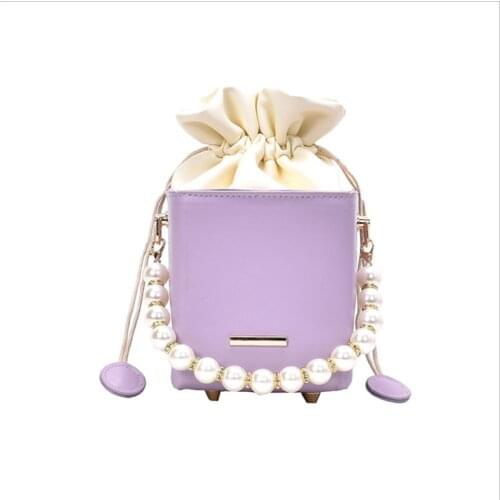 2021 Box Shape PU Leather Crossbody Bags For Women Drawstring Sweet Shoulder Handbags Female Travel Summer Cross Body Bag