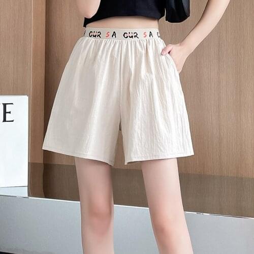 Womens Shorts Summer Linen Shorts Korean Style Casual Shorts Plus Size Mid Waist Short Fashion Woman Streetwear Short Pants