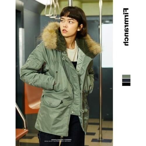 Winter N3B American Vintage Fur Sherpa Collar Thicken ma1 Jacket Cotton-Padded Waterproof Veste Americaine