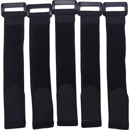 10pcs 25mm*200mm Self Adhesive Reusable Cable Tie High Quality Nylon Velcro Strap Black