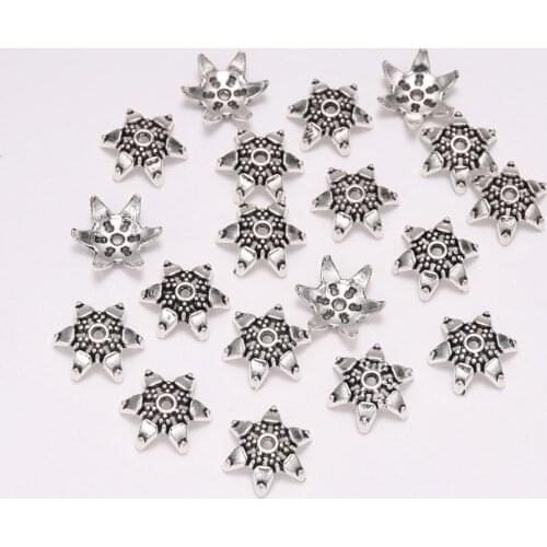 20pcs/Lot 12mm Tibetan Antique Hexagram Loose Sparer Apart End Bead Cap For DIY Jewelry Making Finding Earrings Earrings