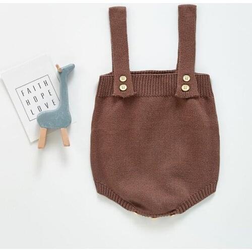 2021 Baby Summer Fashion Newborn Infant Baby Clothes Brown Cute Toddler Comfortable Breathable Jumpsuits Bodysuits Outfits