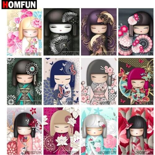 HOMFUN Full Square/Round Drill 5D DIY Diamond Painting "Cartoon girl" 3D Embroidery Cross Stitch gift Home Decor Gift A14457