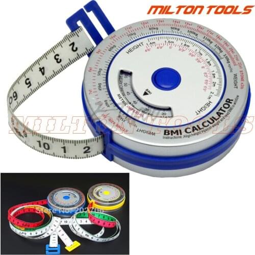 Aluminum BMI Measure Tape BMI Body Tape Calculator 50Pcs/Lot