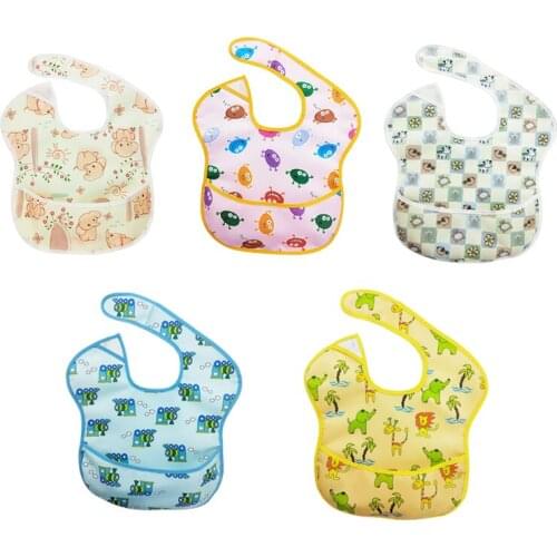 Angel Elves Baby boy Newborn Polyester Waterproof Baby Bibs Animal Cartoon Print Dining Bib Available For All Seasons