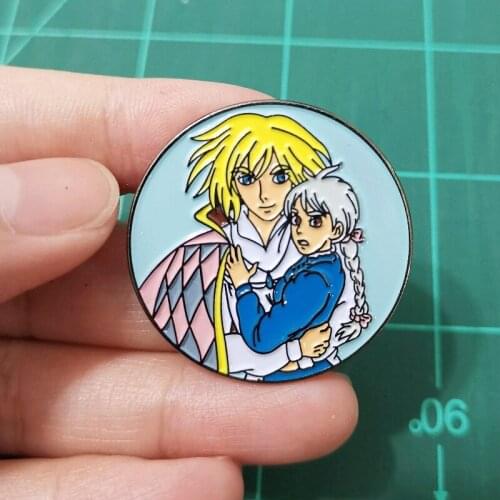 Anime Sophie and Howl Enamel Brooch Pin Backpack Hat Bag Collar Lapel Pins Badges Women Mens Fashion Jewelry Accessories
