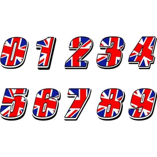 Car Sticker Racing Numbers Vinyl UK UNITED KINGDOM FLAG Stickers Decal Motocross Moto Auto ATV BIKE Decor JDM JEEP Van RV A4