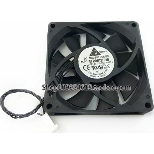 Free Shipping For Delta EFB0812HHB, -6S74 DC 12V 0.40A connector 70mm 80x80x15mm Server Square Cooling Fan