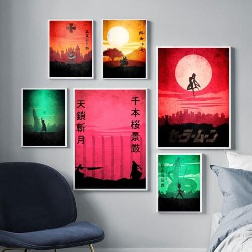 Canvas Big Wall Painting Poster Anime Poster Boys Wall Art Japanese Wall Pictures for Bedroom Christmas Gift