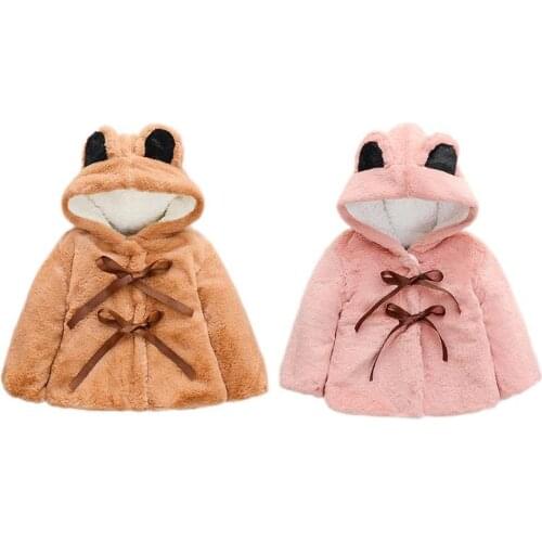 Children Cartoon Bear Hoodies Kid Girl Fashion Long Sleeve Hooded Drawstring Belt Loose Comfortable Fleece Cardigan Outfit Coat