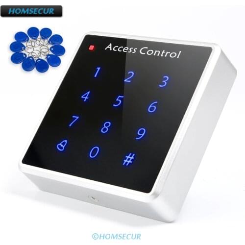 HOMSECUR Door RFID ID Card Reader Access Control Keypad + Free10 ID Card Key Fobs