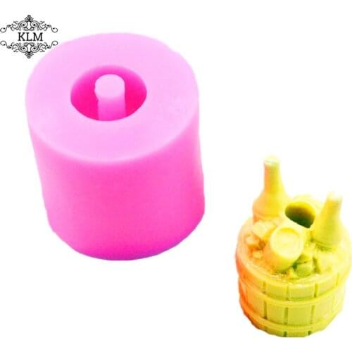 KLM new barrel holder type silicone mold Straw Topper tool clay tool cake decoration tool chocolate biscuit tool fudg