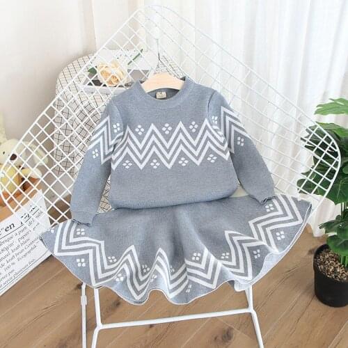 Girls Clothes Set Long Sleeve Knitted Sweater Top&Skirt Clothing Suit Baby Girls Outfits Autumn Kids Clothes Christmas Clothes
