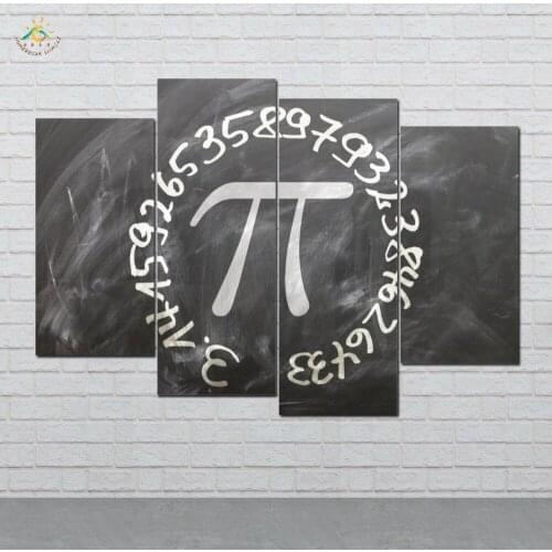 PI Number Wall Art HD Prints Canvas Art Painting Modular Picture And Vintag Poster Canvas Painting Home Decor 4 PIECES