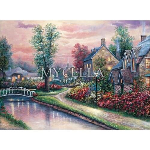 Cartoon 5D Diy Diamond Painting Fall Cabins Houses Rhinestone Diamond Embroidery Full Diamond Mosaic Home Decor Wall Stickers