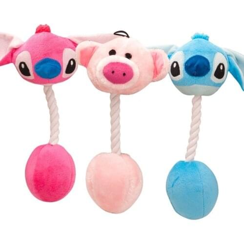 Cartoon Pet Product Plush Toys Dog Toys Cats Cute Biting Rope Sound Toys For Small Large Dog Juguete Perro Drop dog toy plush