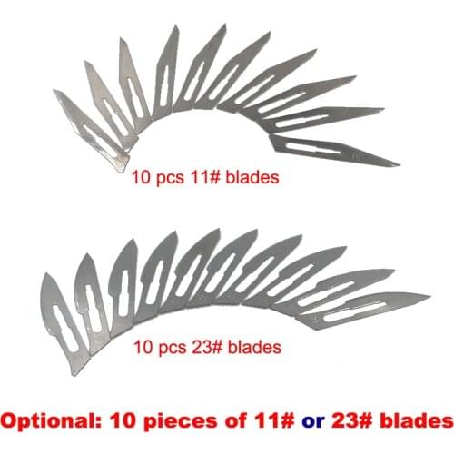 A Bag 10 Pcs 11# or 23# Surgical Blades For No.3 or No.4 Blade Handle Graver Repairing PCB Cutting Film, Cattle Tendons Cooking